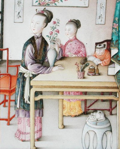 Detail eines kaiserlichen Kanton-Panels, Qianlong-Periode von School Chinese