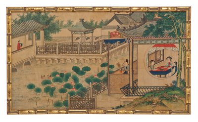 Eine von vierundzwanzig Szenen aus Traum der Roten Kammer von School Chinese