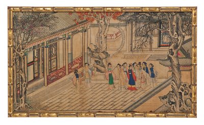 Eine von vierundzwanzig Szenen aus Traum der Roten Kammer von School Chinese