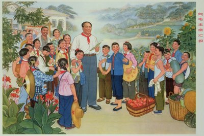 "Berichten über unsere Ernte an Vorsitzenden Mao", Propagandaposter aus der chinesischen Kulturrevolution von School Chinese