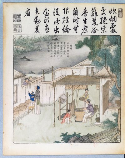 Seidenspinnen, Illustration aus Yu Tche Keng Tche T