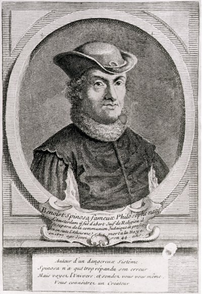 Porträt von Baruch oder Benedict Spinoza (1632-77), niederländischer Philosoph (Gravur) von School Dutch