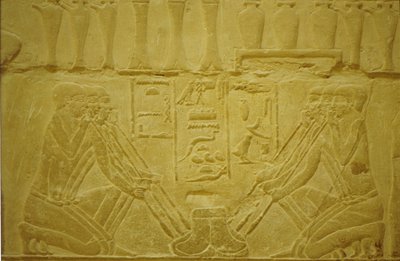 Altes Ägypten, Wandrelief, Juweliere schmelzen Gold, Merereuka Mastaba/Grab, 6. Dynastie, Saqqara, Ägypten von School Egyptian