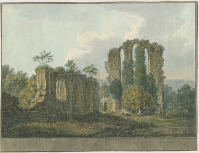 Croxden Abbey: Aquarellmalerei, undatiert [1805] von School English