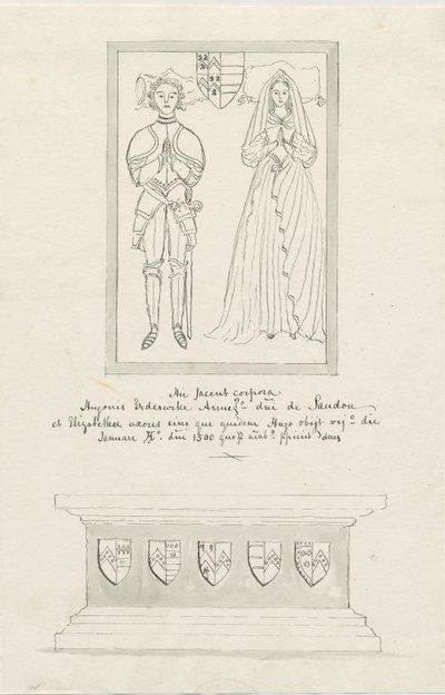 Sandon Kirche - Grab von Hugh Erdeswicke und Elizabeth Harcourt von School English