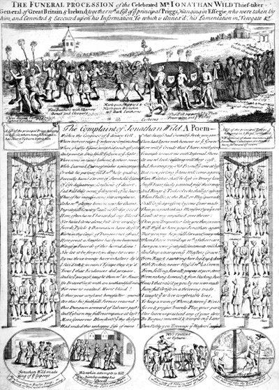 Der Leichenzug von Jonathan Wild (Gravur) (s/w Foto) von School English