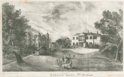 Tixall Hall und Torhaus von School English