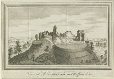 Tutbury Castle - Ostansicht (Stich) von School English