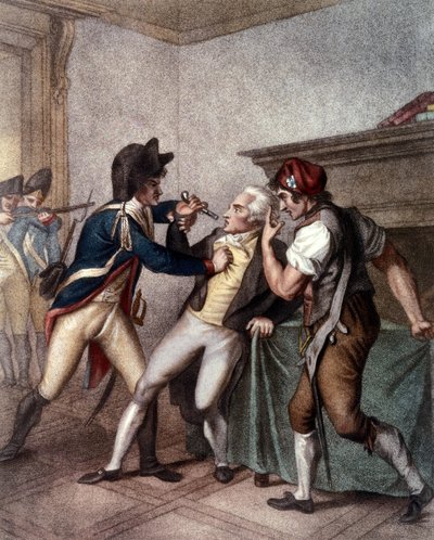 Verhaftung von Maximilien de Robespierre am 27. Juli von School French