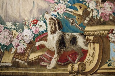 Detail eines Gobelins in der Galerie des Regenten von School French