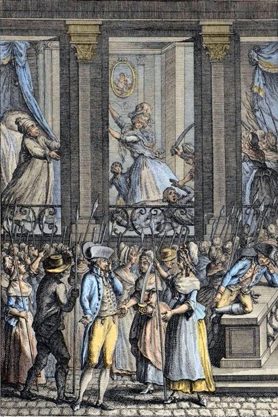 Französische Revolution - Die schreckliche Nacht vom 5. auf den 6. Oktober 1789 in Versailles - Angriff auf Louis XVI. und Marie Antoinette von School French