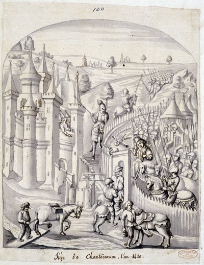 Die Belagerung von Chantoceaux im Jahr 1420 von School French
