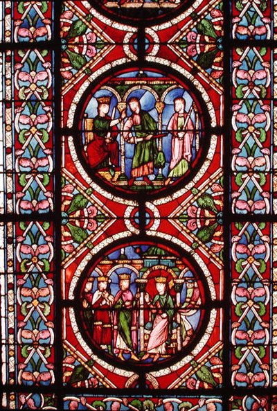 Fenster mit Szenen aus dem Leben des heiligen Mauritius von School French