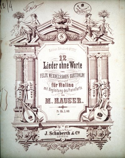 12 Lieder ohne Worte, begleitet auf dem Klavier von Felix Mendelssohn von School German