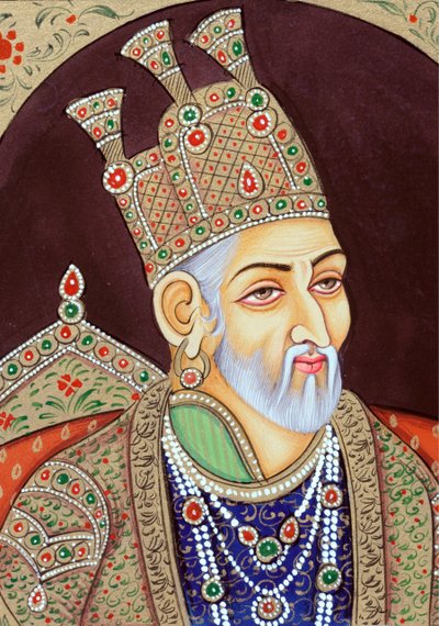 Miniaturmalerei des Mogulkaisers Bahadur Shah Zafar von School Indian