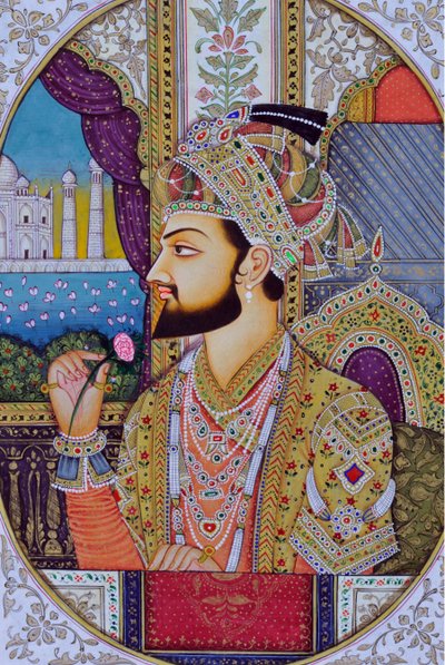 Miniaturmalerei von Mughal-Kaiser Shah Jahan, Indien, Asien von School Indian