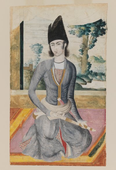 Sitzender Qajar-Prinz von School Iranian