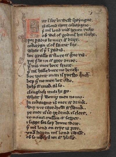Harley MS 913, f.3r aus Kildare Poems oder Kildare Lyrics von School Irish