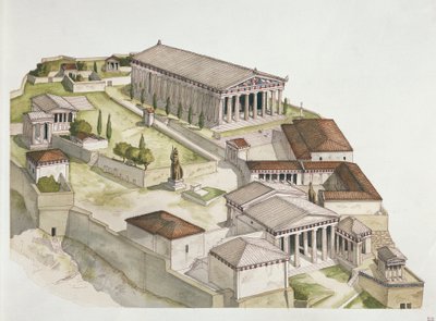 Antikes Athen - Rekonstruktion der Akropolis, 5. Jahrhundert v. Chr. von School Italian