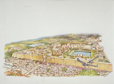 Rekonstruktion des Tempels von Amon in Karnak zur Zeit von Ramses II. von School Italian