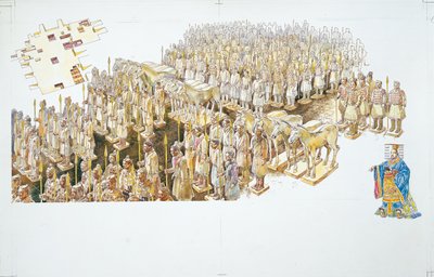 Terrakotta-Armee im Grab des Kaisers Qin Shi Huang von School Italian