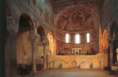 Pomposa-Abtei, Apsis mit Fresken, Emilia-Romagna, Ferrara, Italien von R. and Smith Simkin