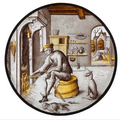 Sorgheloos ("Sorglos") in Armut von School Netherlandish