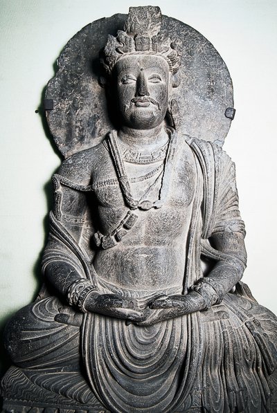 Steinskulptur, die Buddha darstellt, Gandhara-Kunst, Peshawar, Pakistan von School Pakistani