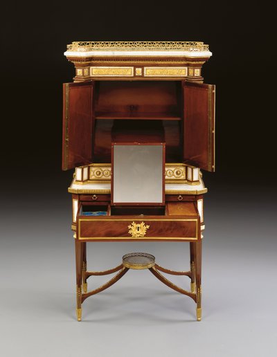 Ein russischer Ormolu-weißer Marmor und Mahagoni bonheur du jour, ca. 1790 von School Russian