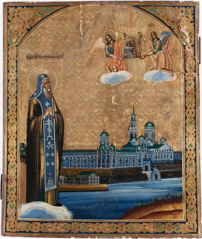 Heiliger Nil von Stolbensk (gestorben 1554) - Heiliger Nilus vom Seligersee - Russische Ikone von School Russian