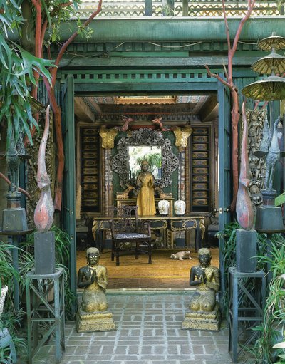 Paar thailändische Dachornamente von School Thai