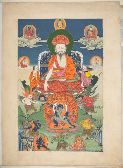 Eine von 12 Zeichnungen tibetischer Gottheiten von einem tibetischen Künstler, wahrscheinlich in Lhasa, ca. 1800 von School Tibetan