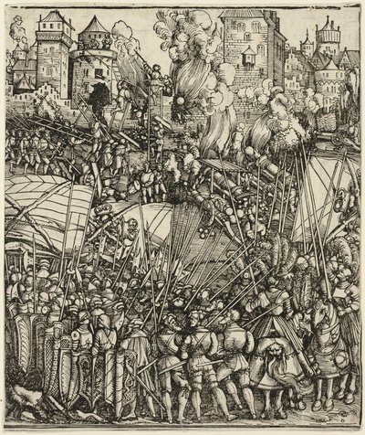 Die Vertreibung der Ungarn aus Niederösterreich, aus dem Triumphbogen von Maximilian I. von School of Albrecht Dürer