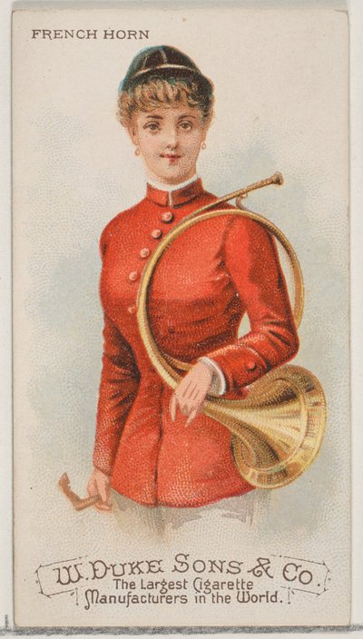 Waldhorn, aus der Serie Musikinstrumente N82 für Duke-Zigaretten von Schumacher and Ettlinger