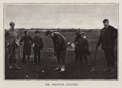 Der britische konservative Politiker Arthur Balfour beim Golfspielen von Scottish Photographer