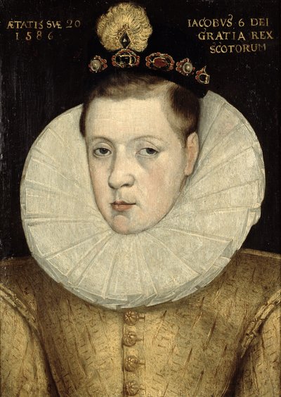 Porträt von James VI. von Schottland, später James I. von England (1566-1625) 1586 von Scottish School