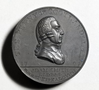 Schottischer Penny zur Erinnerung an Adam Smith (Vorderseite), 1797 (Kupfer) von Scottish School