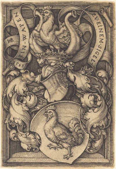 Wappen mit einem Hahn von Sebald Beham