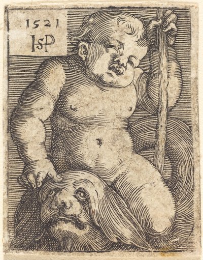 Genius auf einem Delfin von Sebald Beham