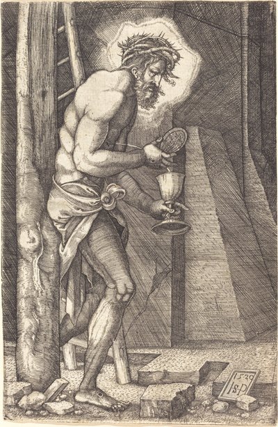 Der Schmerzensmann am Fuß des Kreuzes von Sebald Beham