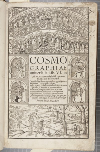 Titelblatt der Cosmographia, 1544 von Sebastian Munster
