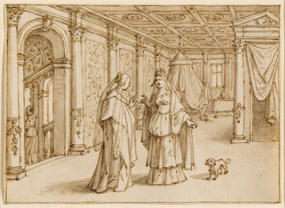 Anna und Dido diskutieren über Aeneas von Sebastian Vrancx