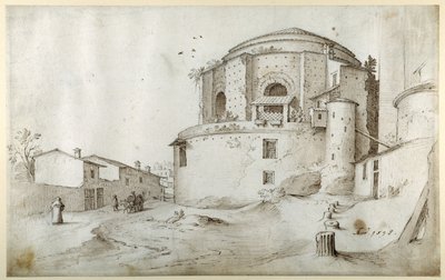 S. Maria della Febbre mit der Grabkapelle von Sixtus IV und der Mauer des alten St. Peter, Rom von Sebastian Vrancx