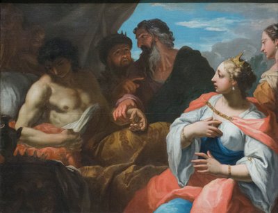 Antiochus wird vom Arzt in Anwesenheit von Seleucus und Stratonice besucht, spätes 17. Jahrhundert von Sebastiano Ricci