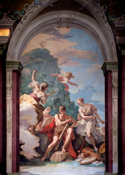 Herkules an der Weggabelung zwischen Laster und Tugend von Sebastiano Ricci