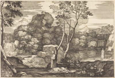 Der Levit und der Priester gehen am Mann vorbei, ohne ihm zu helfen von Sébastien Bourdon