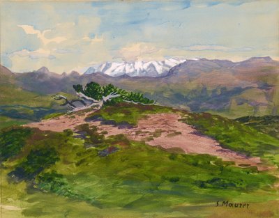 Wanderweg in den Bergen mit Blick auf die Zillertaler Alpen von Serafin Maurer