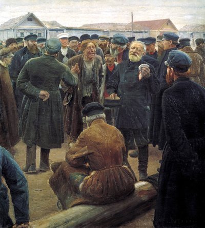 Bei der Gemeindesitzung auf dem Land, 1893 von Sergei Alexeevich Korovin