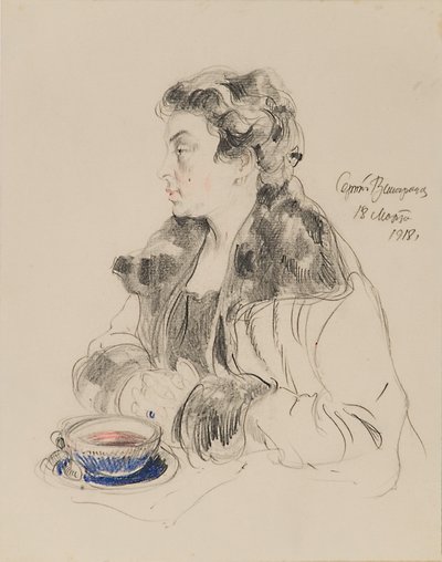 Porträt von Jevdokia Sergejewna Morozova 1885-1959, 1918 von Sergei Arsenevich Vinogradov