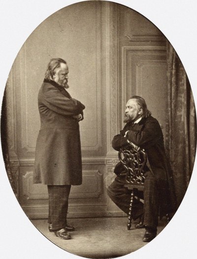 Herzen gegen Herzen. Doppelporträt von Aleksandr Ivanovich Herzen 1812-1870, 1865 von Sergei Lvovich Levitsky